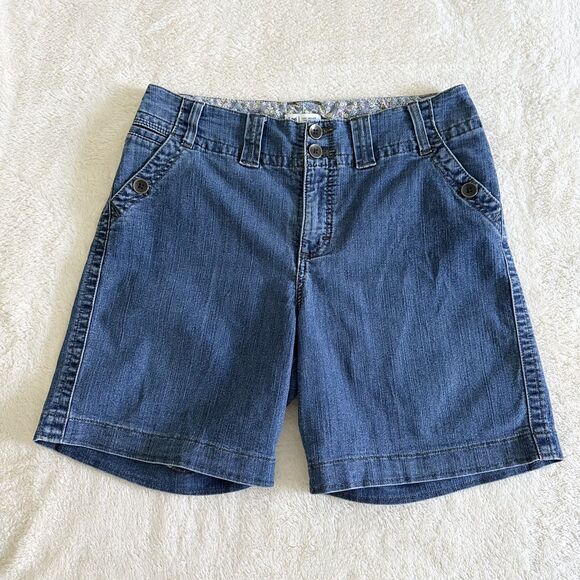 Lee Jean Shorts Women's Size 14M Medium Wash Denim Bermuda - Picture 1 of 10